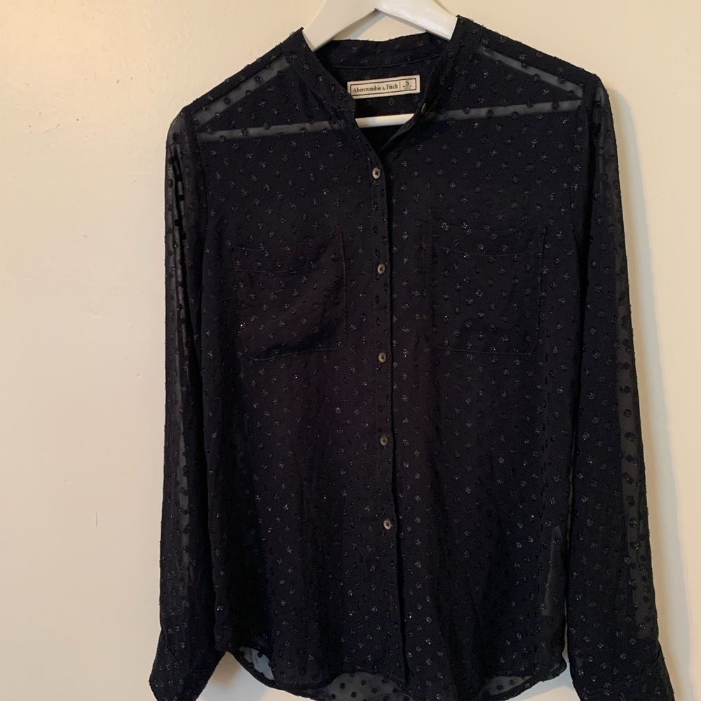Abercrombie & Fitch Black Sheer Blouse